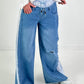 Jeansbroek model "Vichy Layer" - denim-lichtblauw