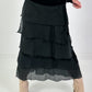 Long tiered skirt - black