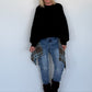 Boxy sweater Smile - black