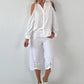 Bluse mit cold shoulder Detail - weiss