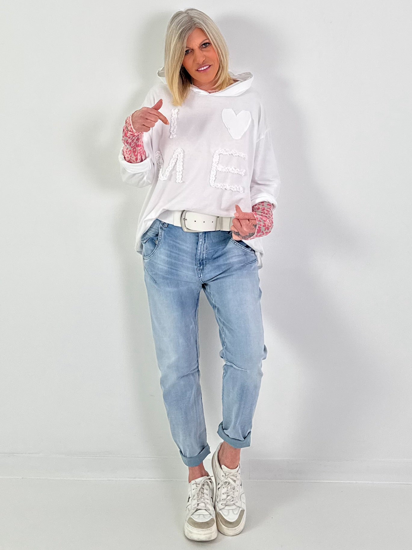 Hoodie I LOVE ME - weiss