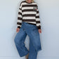 Sweater mit Blockstreifen More Amor - creme-mokka