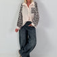 Bluse mit Leo Ärmeln - beige