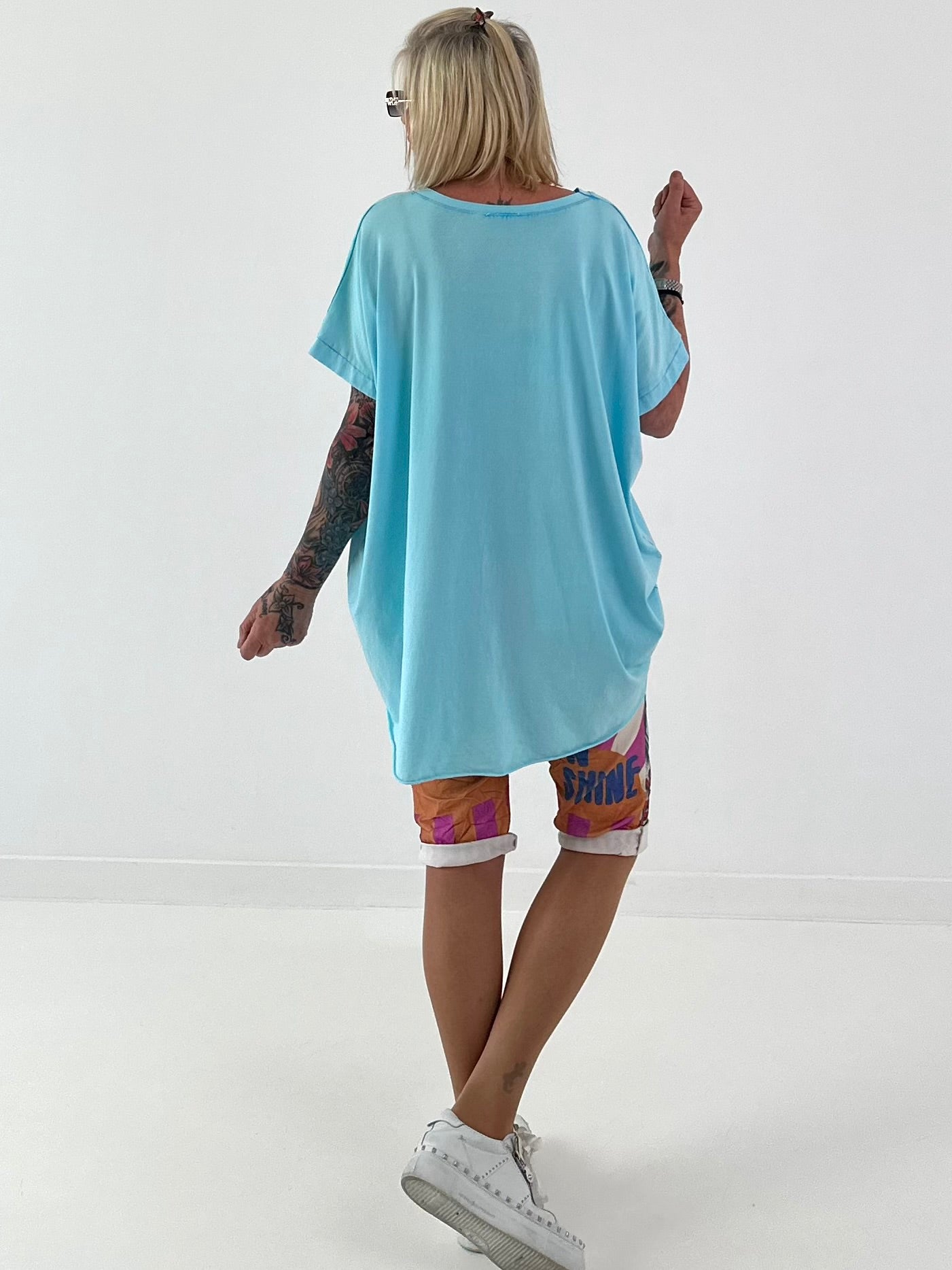 Oversized T-shirt - turquoise