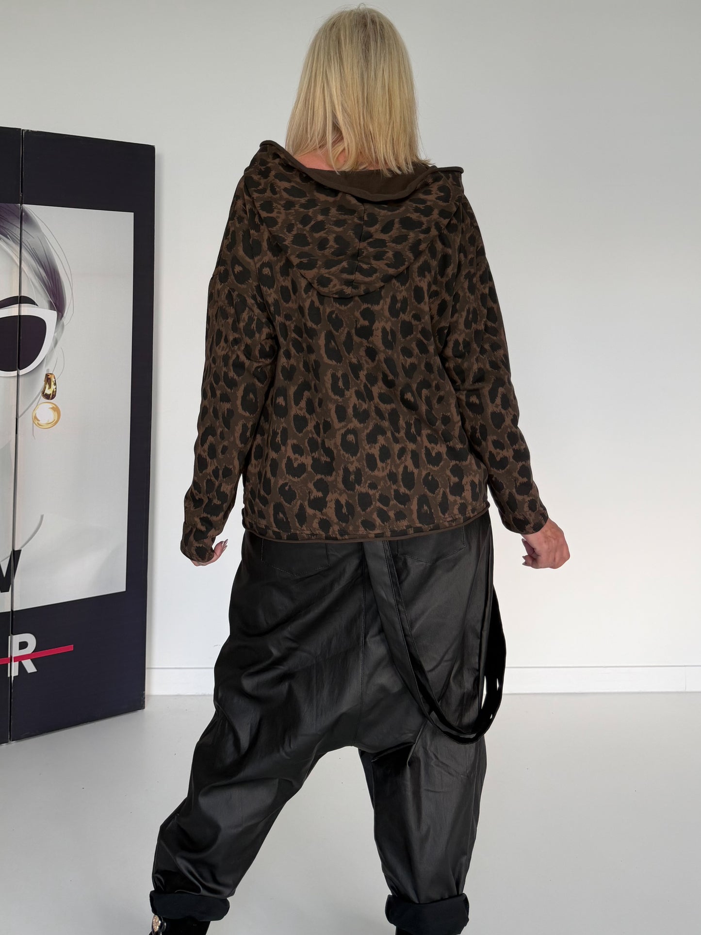 Hoodie met all-over luipaardprint - mokka-luipaard-multicolor