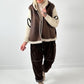 Lamb nappa imitation jacket with knitted sleeves model "Jana" - mocha