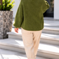 Kuschelig kastiger Pullover - moosgrün