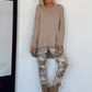 Basic Shirt mit Rundhalsausschnitt - beige