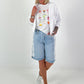 Lightweight blouson with tie detail - white
