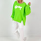 Oversized Sweatshirt Modell "Wassup" - apfelgrün