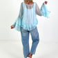 Light tunic with ruffles - mint