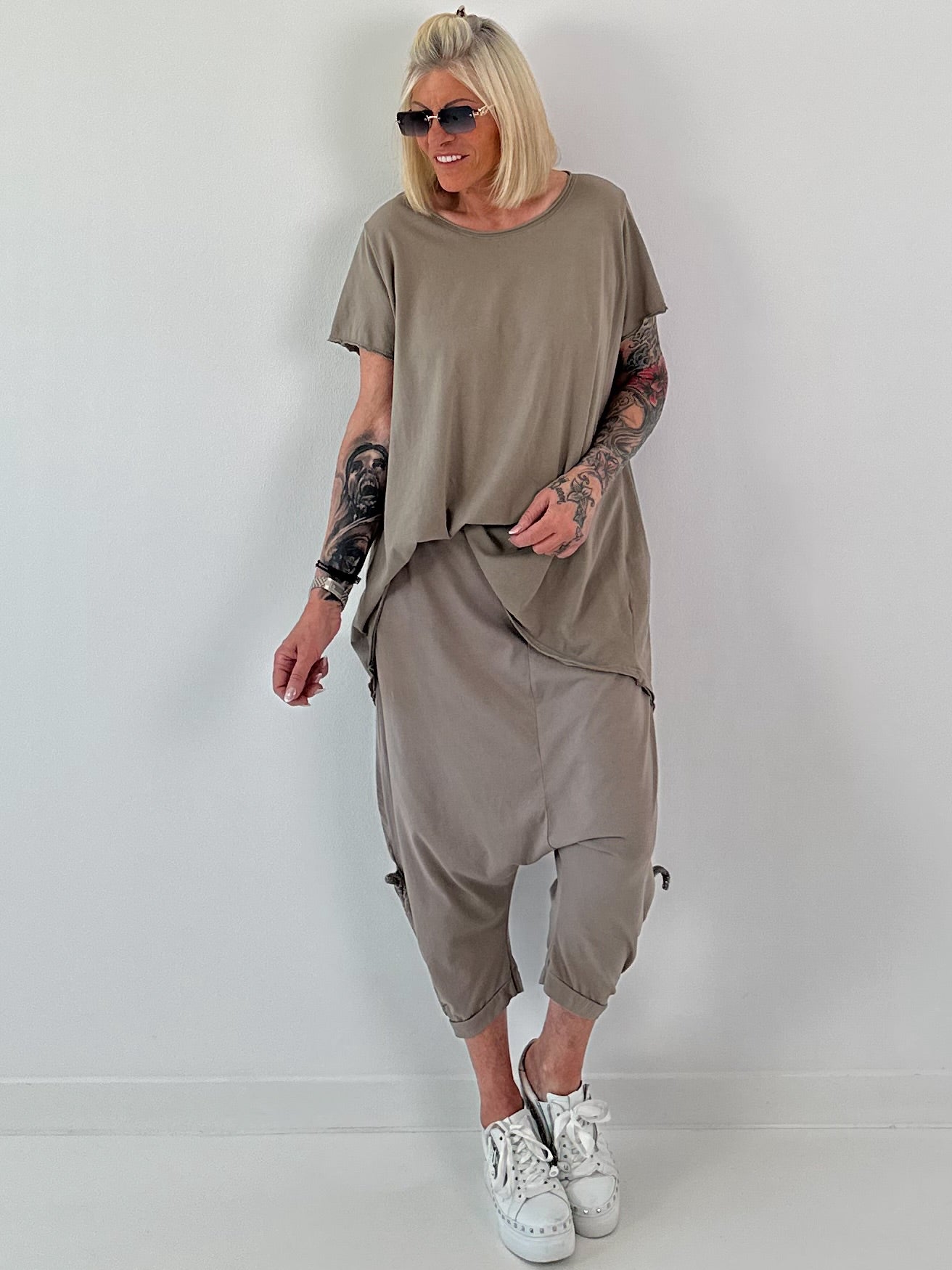 Oversized T-shirt - taupe