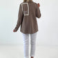 Blazer mit Statement Patch - taupe