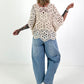 Crocheted Top with Undershirt - beige