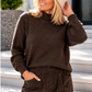 Pullover mit Stehkragen - chocolate