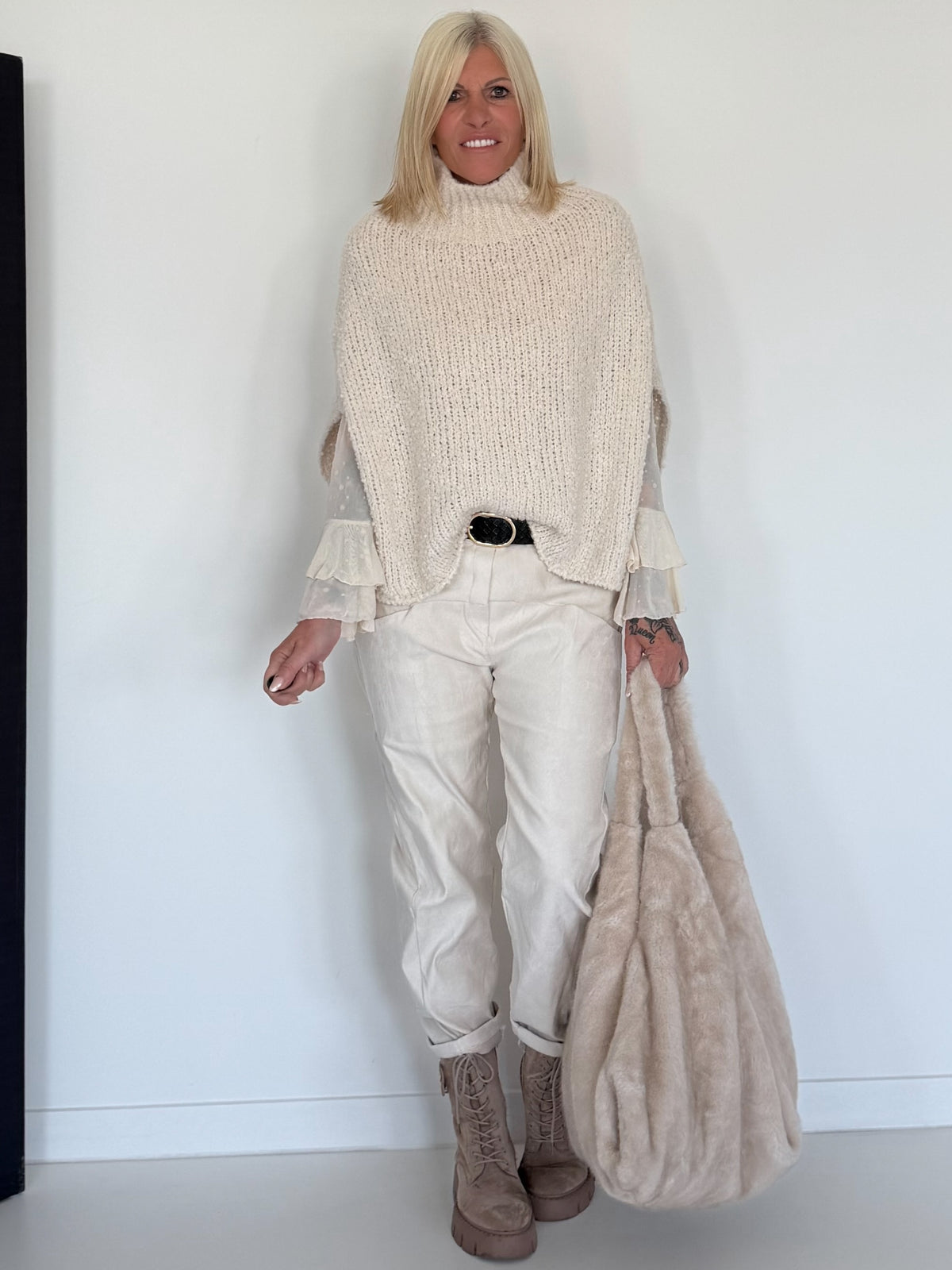 XXL Felltasche - beige