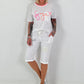 T-Shirt mit Leo-Details - weiss