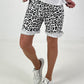 Sweat Short Leo mit Nieten - schwarz-weiss
