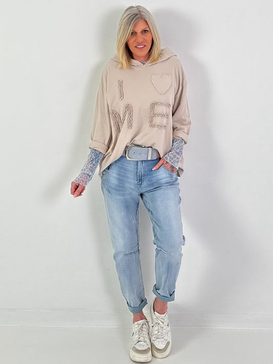 Hoodie I LOVE ME - beige