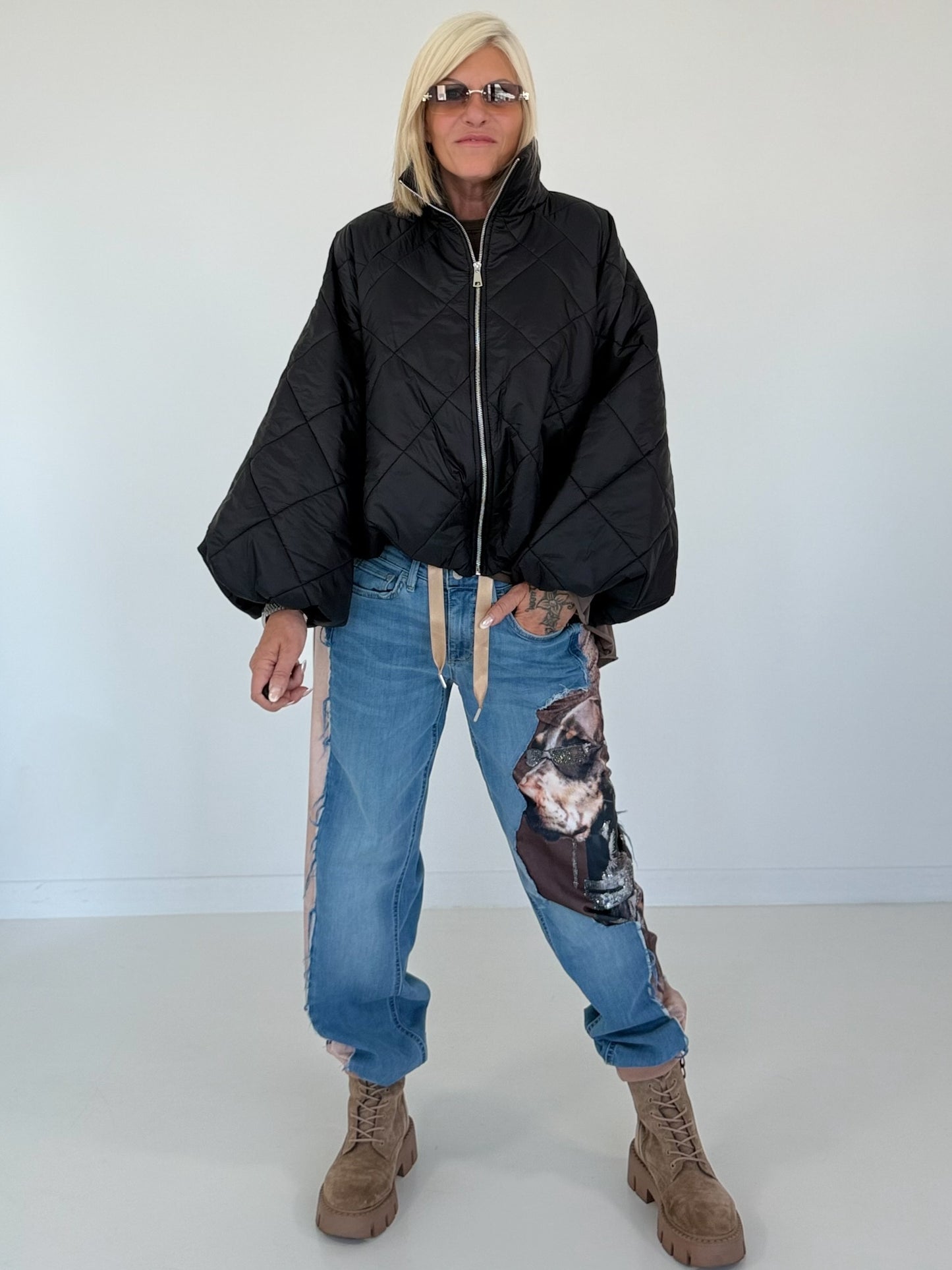 Jacke mit Puffärmelchen - schwarz