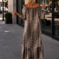 Carmen Sommerkleid mit Muster - taupe