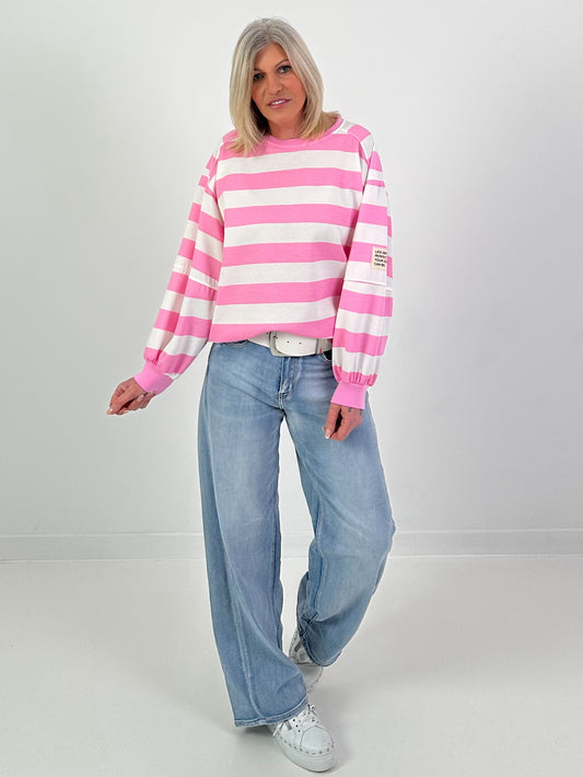 2. Wahl Sweater gestreift - rosa-weiss