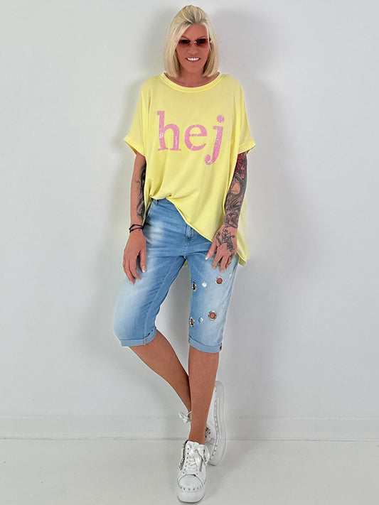 T-Shirt Hej - gelb