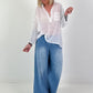 Tunic with crochet inserts - white