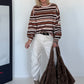 Sweater mit Allover-Streifen-Print - mokka-mehrfarbig