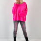 Oversized sweatshirt model “Glow Up” - neon pink