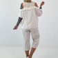 Tunika mit integrierten Top - beige