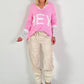 Pullover Hey You - rosa-weiss