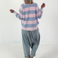 Sweater mit Blockstreifen - rosa-hellblau