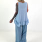 Top mit Volant SOHO - hellblau