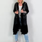 Lace coat in a material mix - black