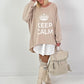 Oversized shirt model "KEEP CALM" - beige