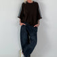 Pullover mit halbem Arm - mokka