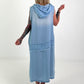 Hooded denim dress - light blue