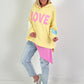 Oversized hoodie Love - geel