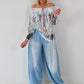 Tunika mit Print - hellblau - mehrfarbig