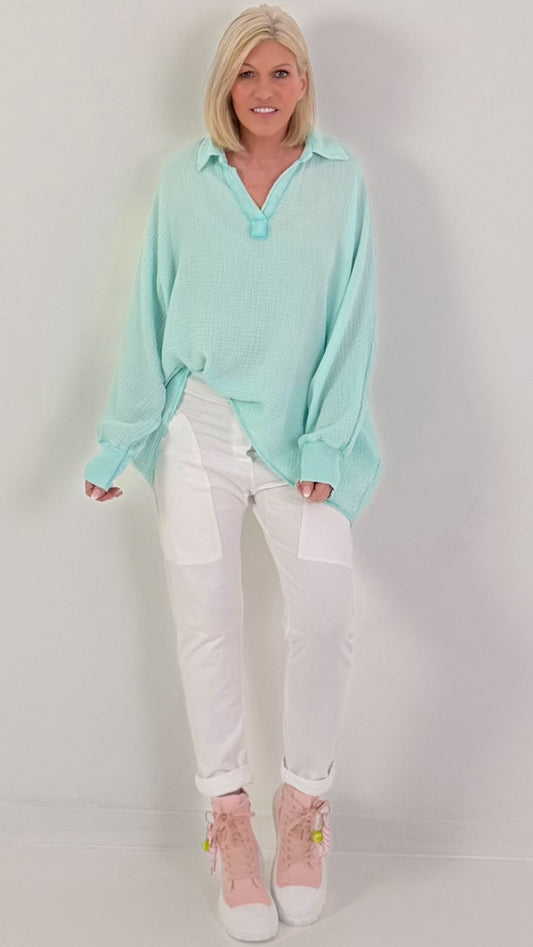 Oversized muslin tunic - mint
