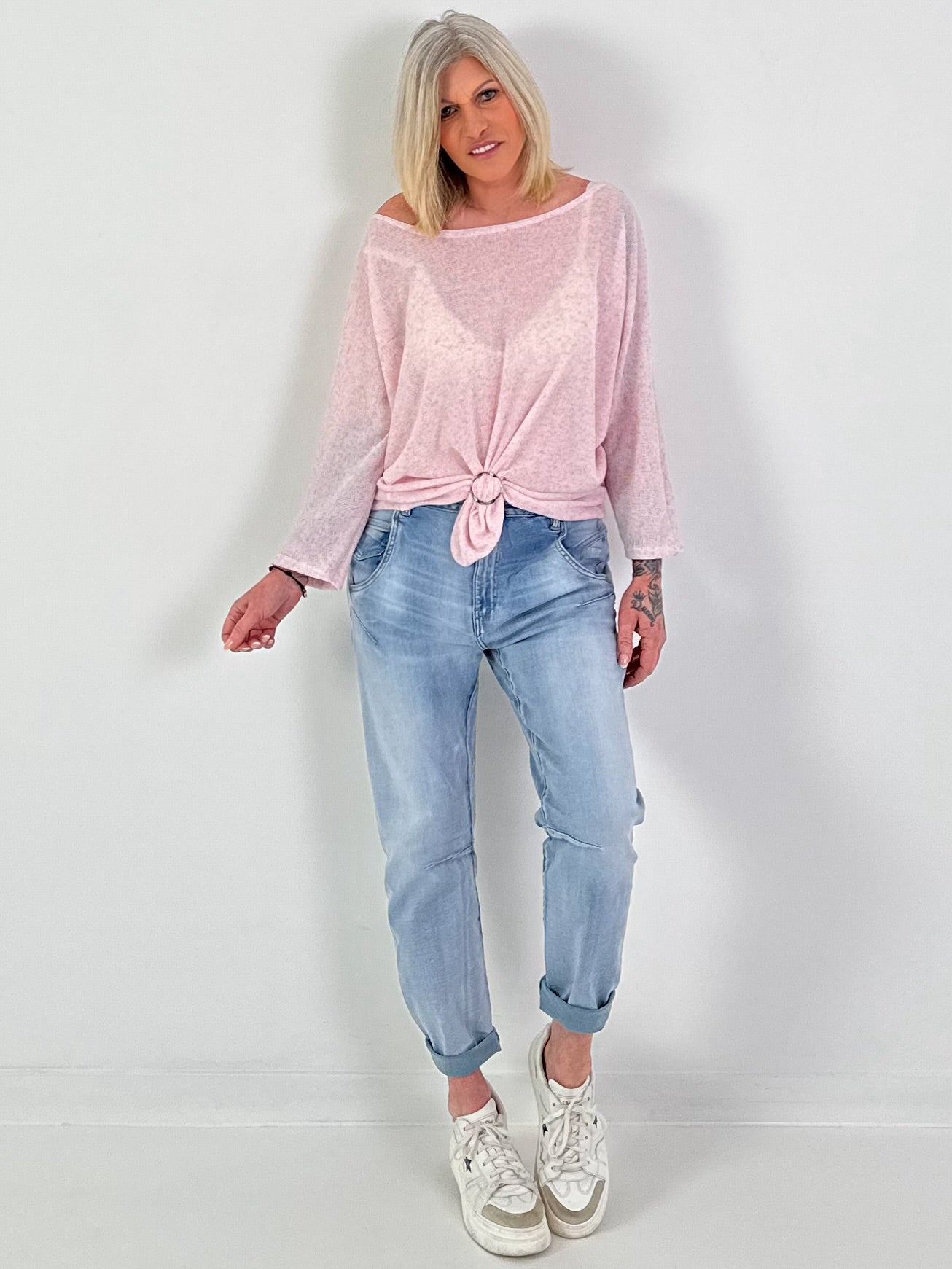 Leichter Oversized Pullover - rosa