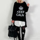 Oversized shirt model "KEEP CALM" - black