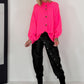 Oversized Strickjacke - neonpink