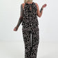 Two-piece set with animal print - brown-beige