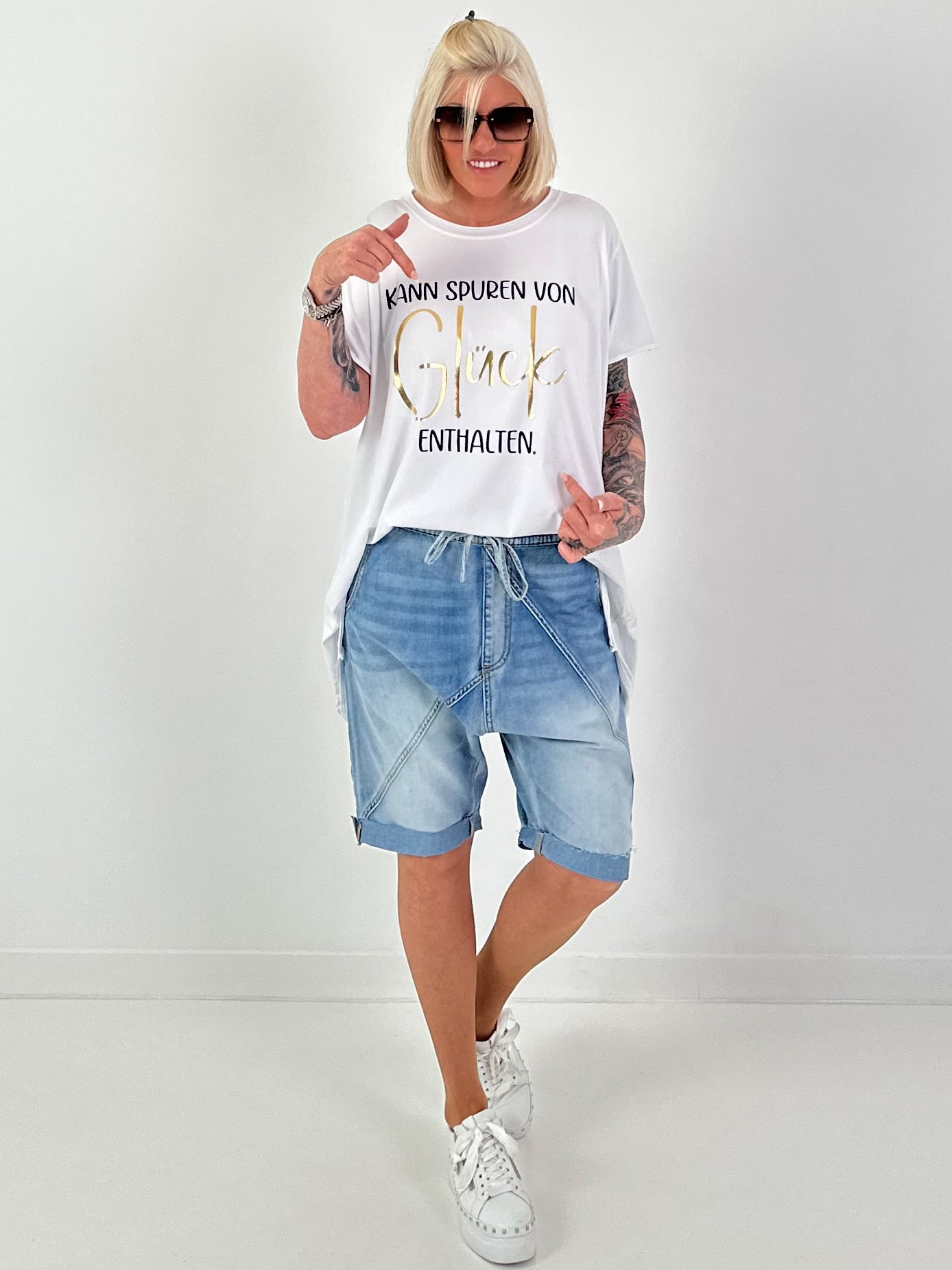 Long T-Shirt Luck - white