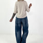 Weicher Strickpullover mit Polokragen - beige