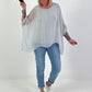 Silk tunic with integrated undershirt - grey