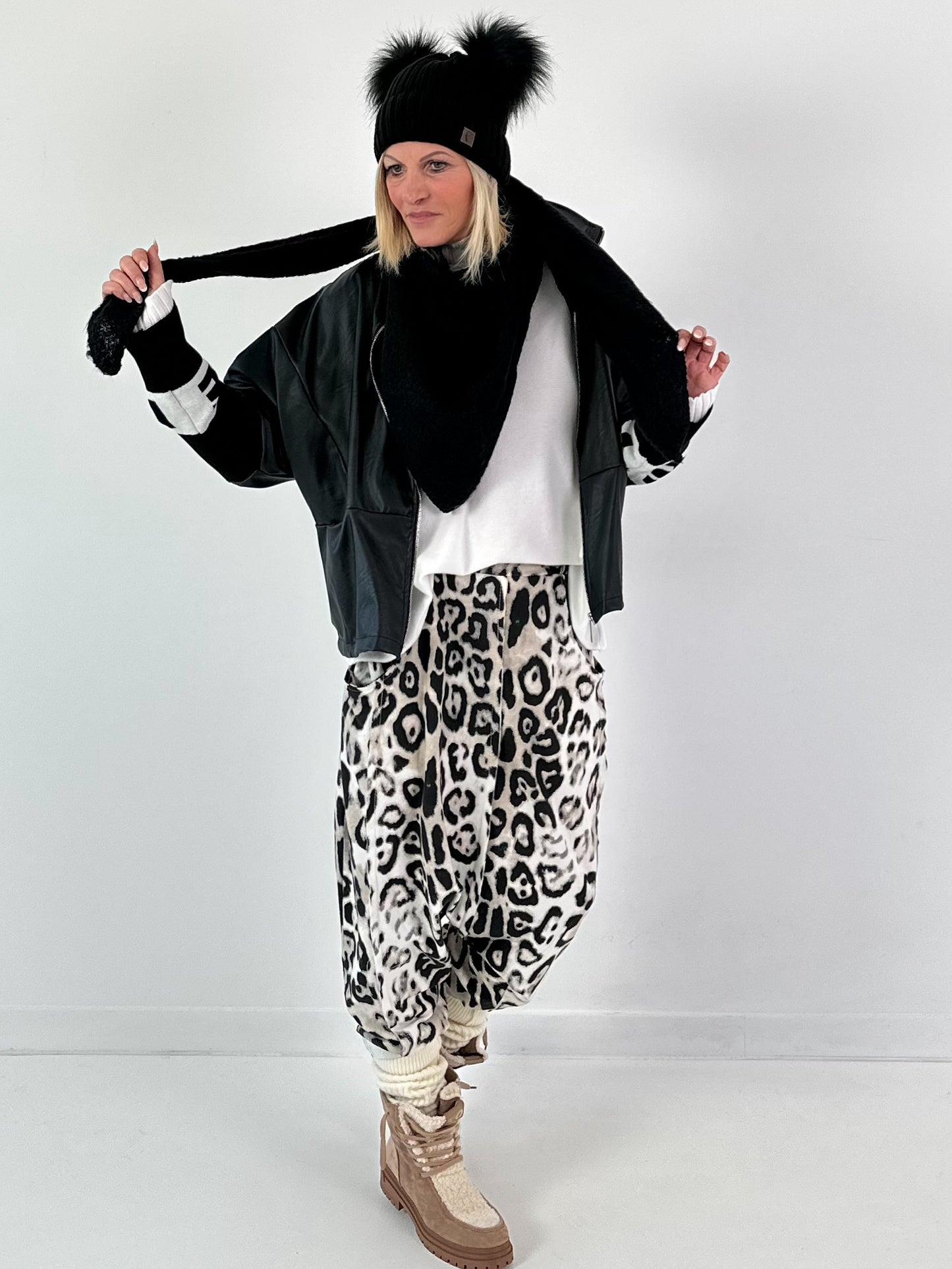 Kunstleren jack, model "Powerlane" - zwart