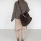 Felltasche mit funkelnden Details - mokka